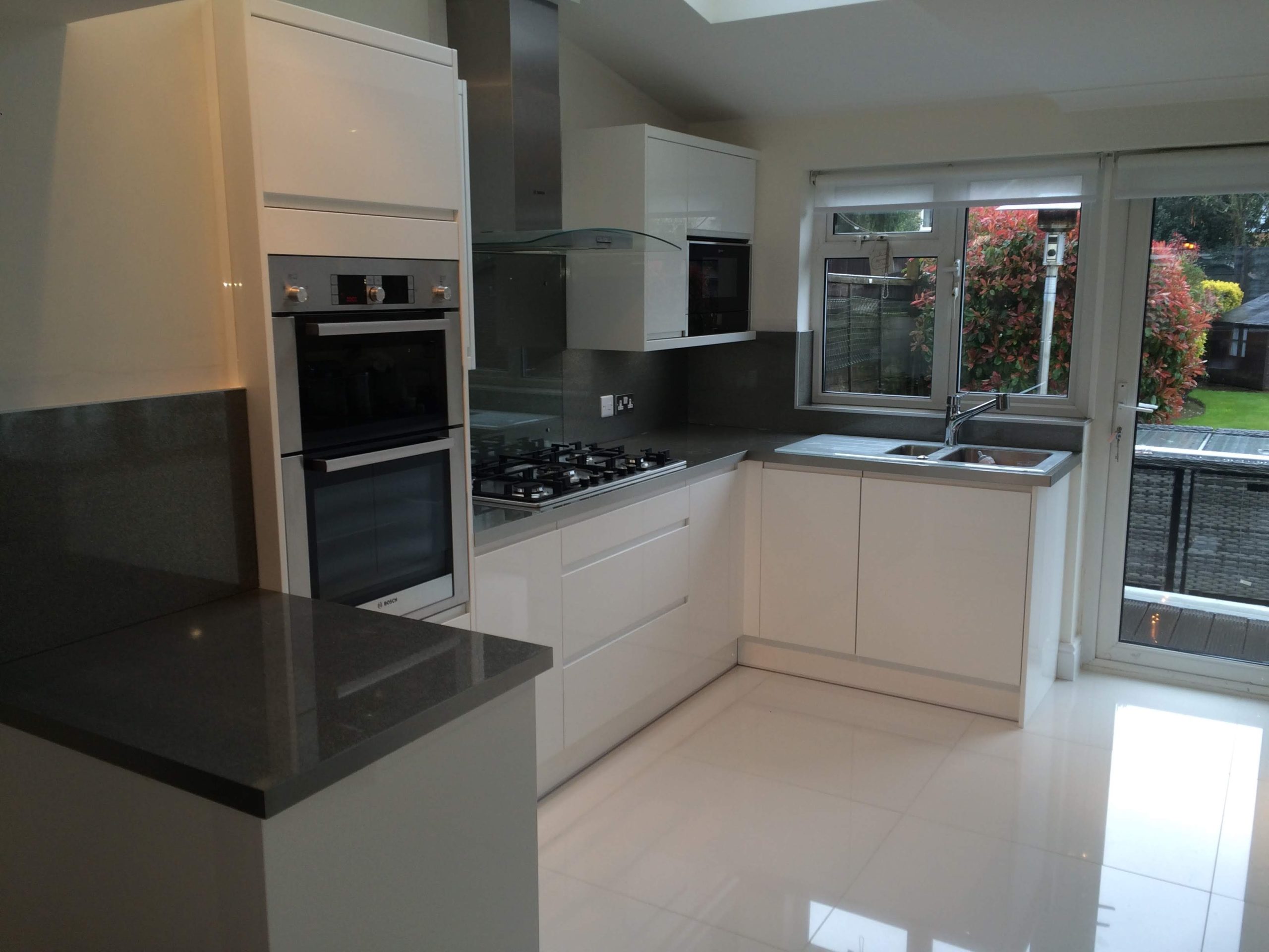 White kitchen with gas hob