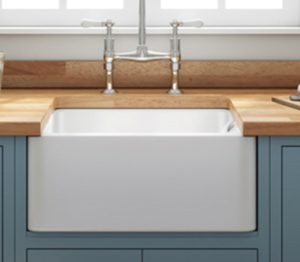 Butler sink in kitchen